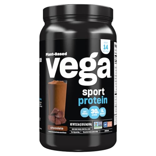 Vega Sport Protein Powder Chocolate (14 servings, 21.7 oz) PlantBased Vegan Protein Powder