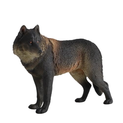 Figurine loup sauvage en PVC solide pour éveil et décoration chambre enfant