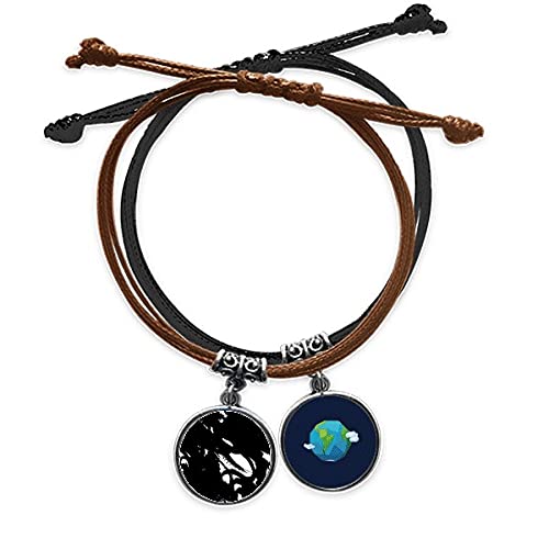 Pulsera de cuero tierra con pincel de textura irregular y cuerda ajustable