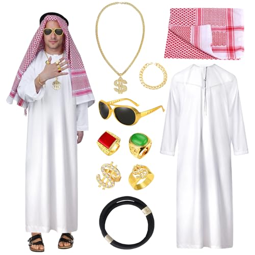 Costume de cheikh arabe pour homme idéal pour le carnaval et le cosplay