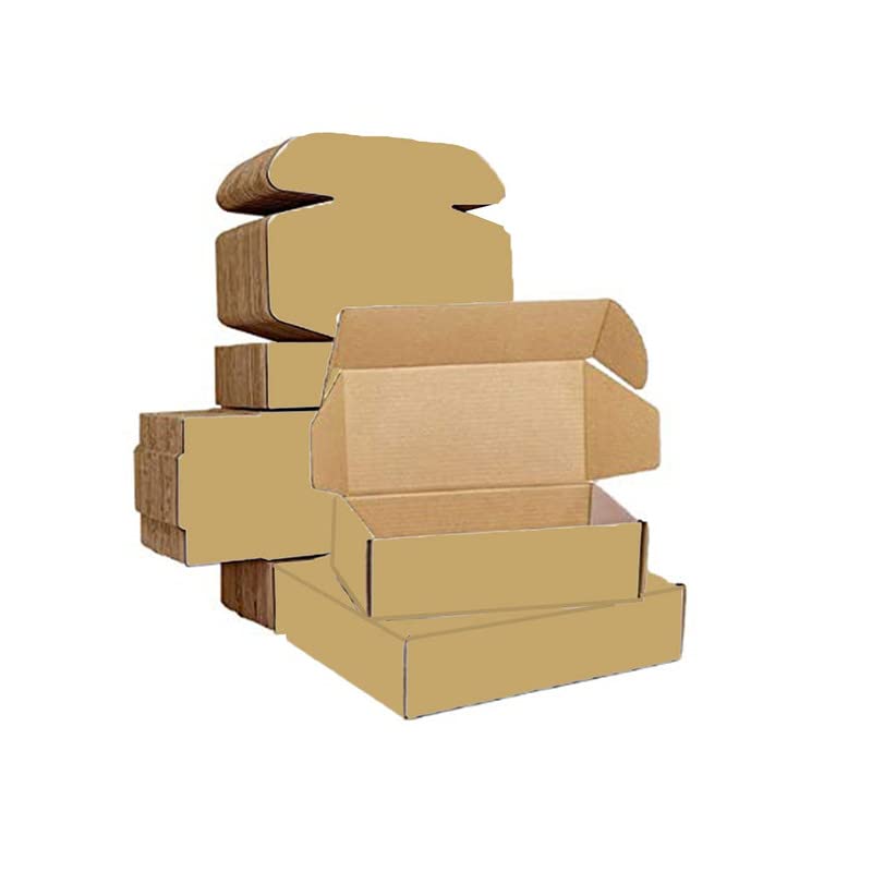 YNK Flat Brown Corrugated Sturdy Shipping Boxes Size : 4"L x 4�W x 1.5"H - pack of 100 1