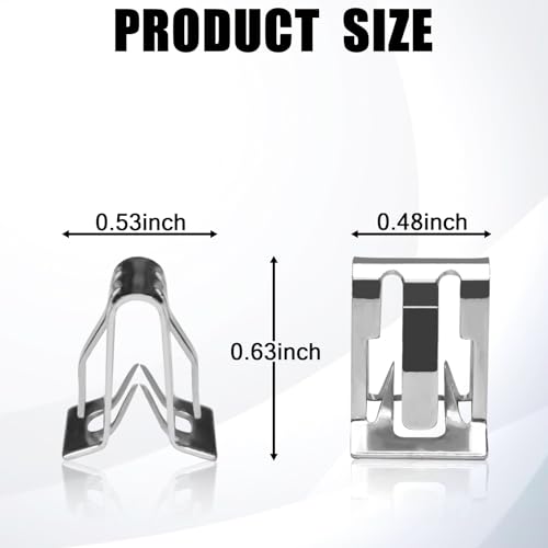 Mlahuier 15PCS Car Trim Panel Metal Retainer Clip, Universal U-Shaped Car Dashboard Console Fastener Replaces OEM#11588650, Dash Retainer Clips for Chevy Buick GMC Cadillac Saturn Tucks SUV