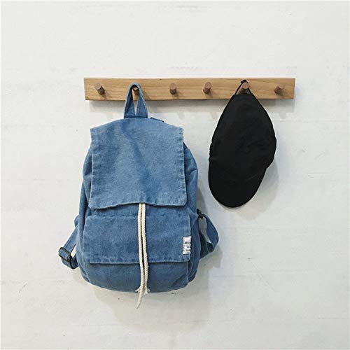 Mochila de viaje para mujer ligera con gran capacidad en tela vaquera azul de 39 cm
