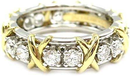 2.00 Cttw Round Shape White Cubic Zirconia Prong Setting Wedding Engagement OX Band Two Tone Ring In 14K White Gold Plated 925 Sterling Silver