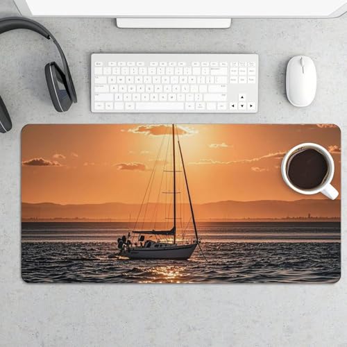 Protector Sunset Seascape Sailboat para escritorio grande miniatura 5