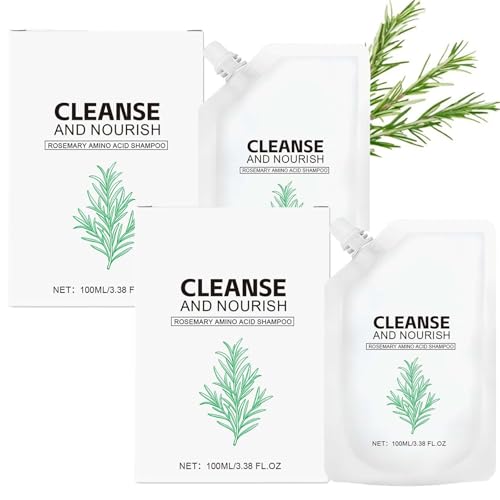 Refrescante champú para el cabello suave y brillante, champú de crecimiento de cabello de romero para pelos de adelgazamiento, controles grasos, espesas y fortalece el cuero cabelludo (2Pcs)