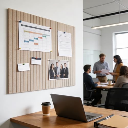 ddckj 120x90cm Große Filz Pinnwand Selbstklebend Dekorative Pinnwand aus Filz mit 100 Reißzwecke 0,9cm dick Faltbare Fototafel Bulletin Board Memo Boards auf Büro Hause Schule, Dunkles Kamelbraun