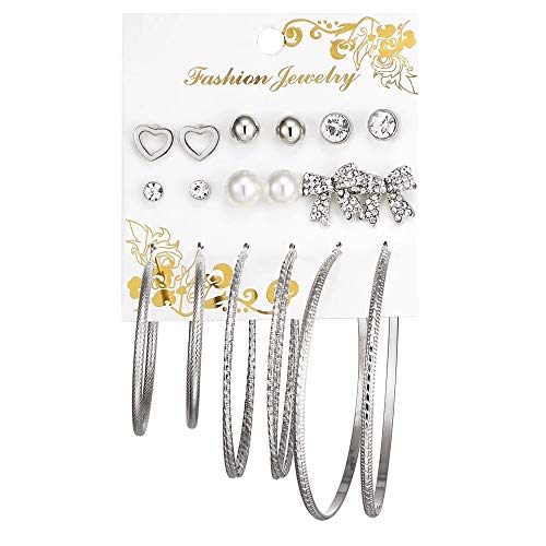 Image of Shining Diva Fashion Stylish Pairs Metal Earrings for Women and Girls