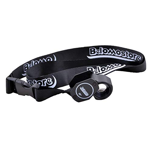 BelOMO 20x Quadruplet Loupe Magnifier with Attached Deluxe BelOMO Logo Lanyard, Optical Glass with Anti-Reflection Coating for a Bright, Clear and Color Correct View