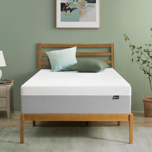 Zinus 12 Inch Green Tea Essential Memory Foam Mattress [New Version], Twin, Fiberglass Free, Medium Feel, Breathable Airflow Memory Foam, Certified Safe Foams & Fabric, Mattress in A Box