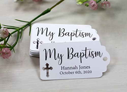 Small Personalized Baptism Favor Tags - My Baptism (Set of 20) (White)