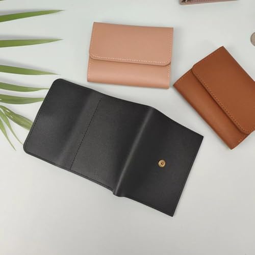PU Leather Girl Credit Card Holder Multifunction Ultra-thin Solid Color Small Coin Purse Trip2