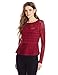 BCBGMAXAZRIA Women's Long-Sleeve Lace Top