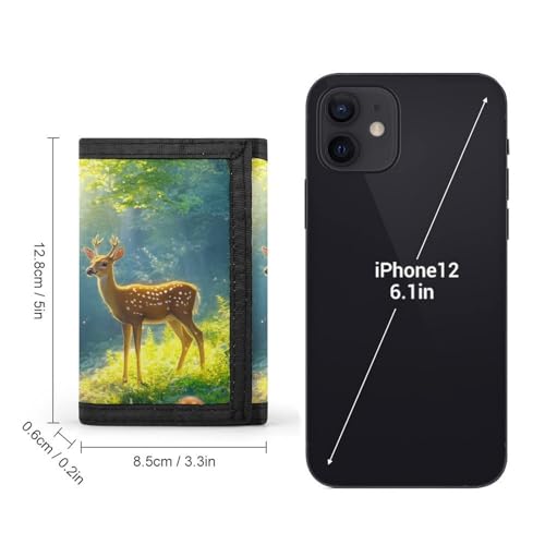 Deer and Mushroom Custom Trifold Wallet Front Pocket Credit Card Holder with Coin Purse for Men Women Travel Gifts2