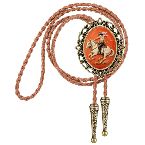 Image of Jeilwiy Bolo Tie for Men Western Cowboy Gothic Bolo Tie Necklace Halloween