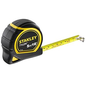 STANLEY TYLON Tape Measure 5M/16 Inches Compact Case with Cushioned Grip Metric and Imperial System 1-30-696, YELLOW