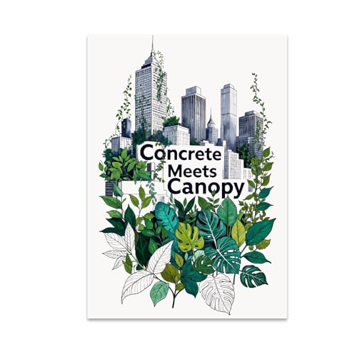 Concrete Meets Canopy - Urban Jungle Decor - 13x19 Poster Print - City Nature Fusion