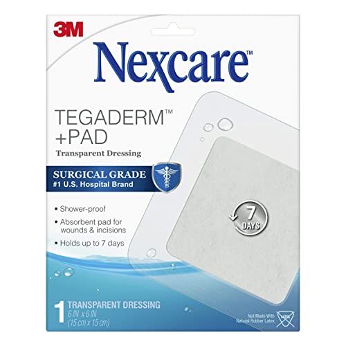 image for Nexcare Tegaderm + Pad Transparent Dressing, Absorbent Pad Wicks Fluid