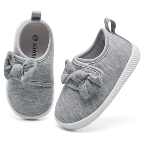MORENDL Toddler Shoes Baby Walking Sock Shoes Non-Slip Breathable Boys & Girls Sneakers Infant Tennis Shoes Grey 12-15Months Cover