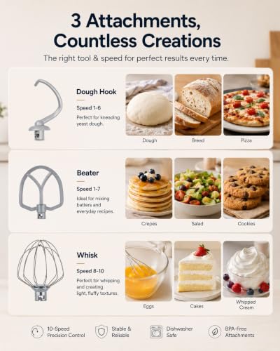 Image of Kitchen in the Box Stand Mixer, 3.5 QT Kitchen Electric Mixer for Baking