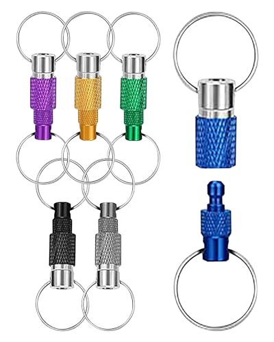 Oythiem Quick Release Keychain Keyring for Men, Women - Detachable Keychain Key Ring Quick Release for Easy Access to Your Keys, Pull Apart Key Chain Double Key Ring for Bag, Belt and Car (2 Packs)