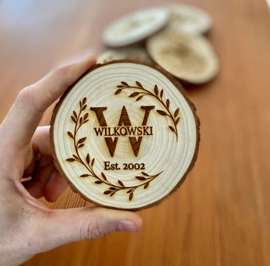 Sottobicchieri in legno e marmo incisi, regalo personalizzato per matrimonio o anniversario - Italia