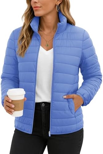TACVASEN Women's Puffer Jackets Quilted Packable Lightweight Zip Up Coats