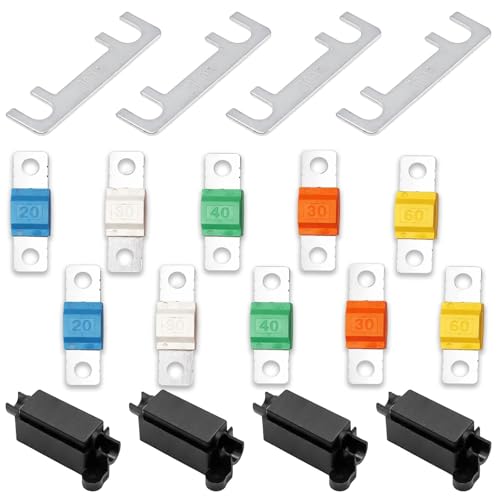 Image of 4Pcs Midi Fuse Holders + 10Pcs 20/30/40/60/80/100A Fuses, High-Current Universal Fuse Kit for Cars, Trucks, Caravans, Buses, Construction & Agricultural Machinery