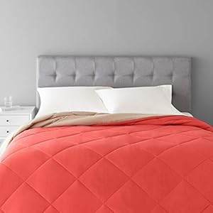 Amazon Basics Polyester Reversible Comforter – ( Red, Full Size, Pack of 1)