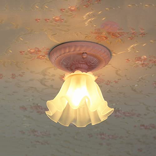 Lámpara de techo rural rosa para dormitorio con iluminación individual 4