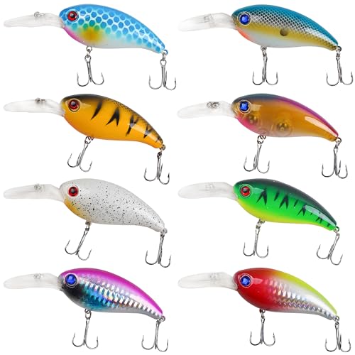Crankbait kit de 8 leurres pour pêcher les poissons cachés en profondeur