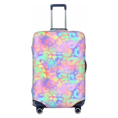Luggage Cover Protector - Trendy Leopard Rainbow Bright Print Suitcase Covers for Luggage Fit 25-28 Inch Suitcase