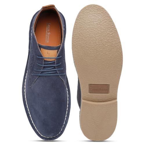 Image of LOUIS STITCH Chukka Boots for Men| Suede Leather Boots for Men| High Ankle Casual Boot | Casual Office & Trekking Shoes | Hiking Boots for Men | Stitch Down Desert Boots | [LSSDSUCKBGJB ]