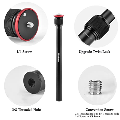 2 Section Tripod Center Column MINIFOCUS All Aluminum 13.2 to 23.4 inch Adjustable Telescopic Tripod Extender Extension Tube Tripod Stick Rod for Tripod Monopod Gimbal DSLR Mirrorless Camera