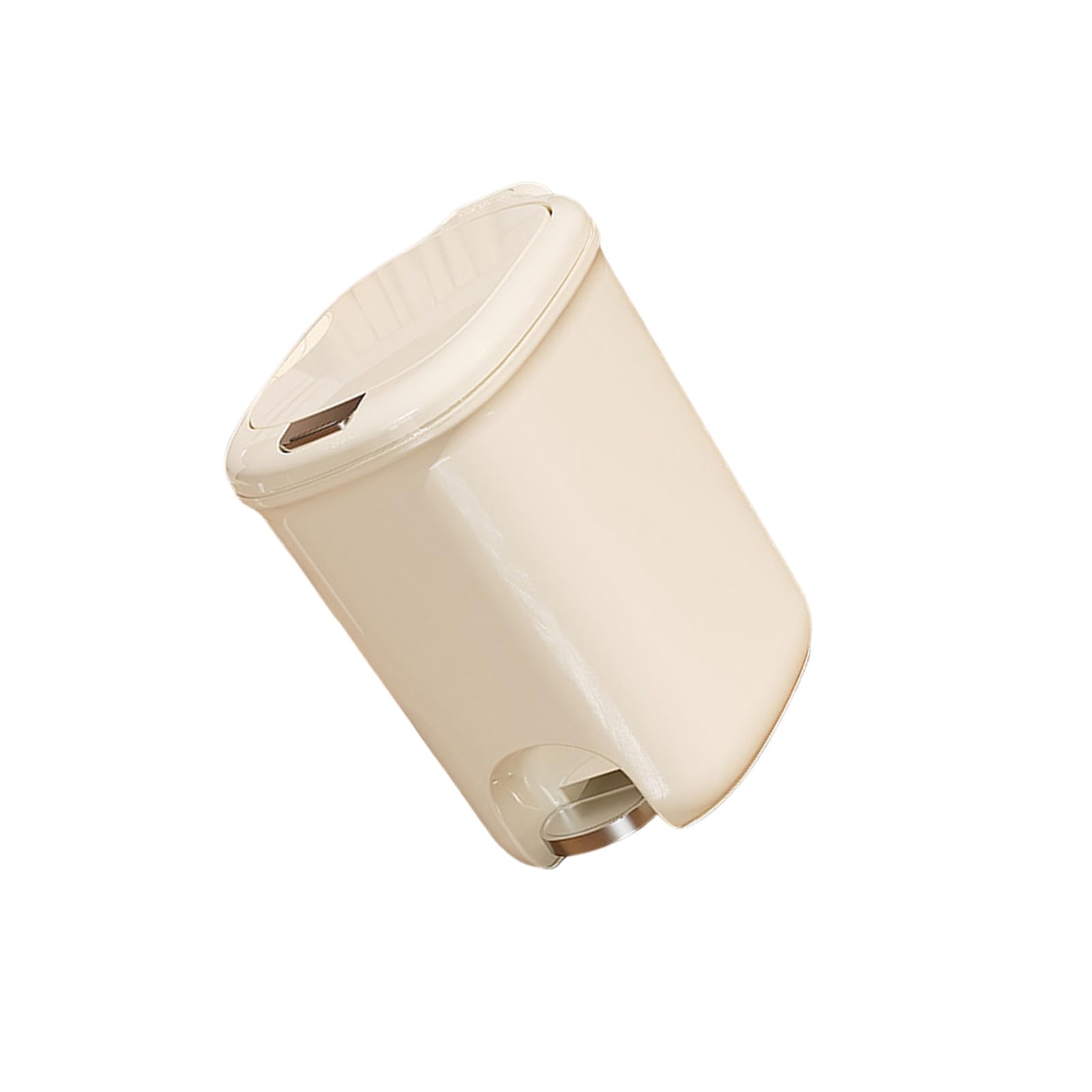 Xjdzineq Barrels-shaped Foot Pedal Metal Household Garbage Can Pedal Rubbish Bin with Lid for Kitchens Bathrooms and Workspaces Trash Can