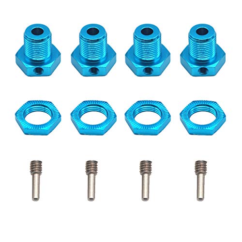 Share Goo Aluminum Wheel Hubs 17mm Hex Nuts Threadlock Compatible with Traxxas E-Revo E-Maxx Revo 3.3 Slayer Pro 4x4 Summit XO-1 1 10 Off-Road Climbing Car (Blue)