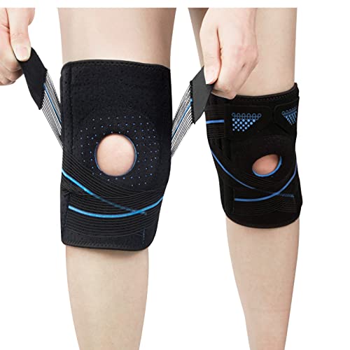 MILAIUN Rodillera Deportivas, 2 Piezas Rodilleras Menisco y Ligamento, Rodillera Deportiva Adjustable Compresión para Artritis, Correr, Baloncesto, Bicicleta (02) Cover