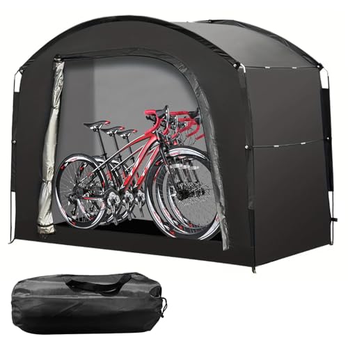 Fahrradschuppen Zelt für 2/3/4/5 Fahrräder, Outdoor Fahrradzelt wasserdicht 210D Oxford Gewebe, 220x150x185 cm, Tragbarer Gartenschuppen für Motorrad, Gartengeräte, Spielzeug & Rasenmäher
