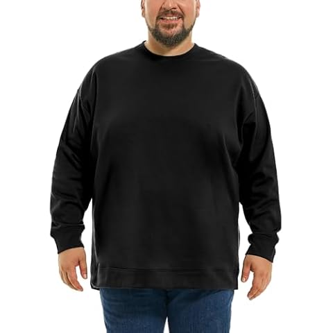HOdo Big and Tall Mens Fleece Sweatshirt Active Water-Resistant Pullover Black 4XL Cover