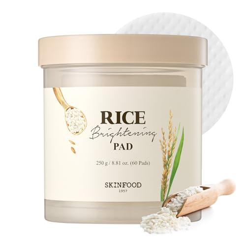 SKINFOOD Rice Daily Toner Pad, Korean Skincare Face Toner with 100% Cotton Pads for Glow Glass Skin,...
