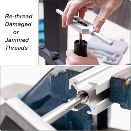 TOP-VIGOR M8 x 1.25mm Metric Left Hand Tap and Die Set, Machine Thread Screw Tap with Round Threading Die, Heavy Duty Tap & Die Kit for DIY, Repair, Cutting External and Internal Thread 8 TOP-VIGOR M8 x 1.25mm Metric Left Hand Tap and Die Set, Machine Thread Screw Tap with Round Threading Die, Heavy Duty Tap & Die Kit for DIY, Repair, Cutting External and Internal Thread - Image 8