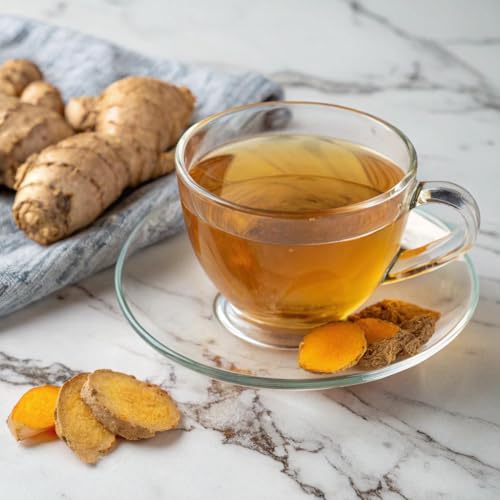 Image of FGO Organic Turmeric Ginger Herbal Tea, 40 Count, Eco-Conscious Tea Bags, Caffeine Free (Pack of 1)