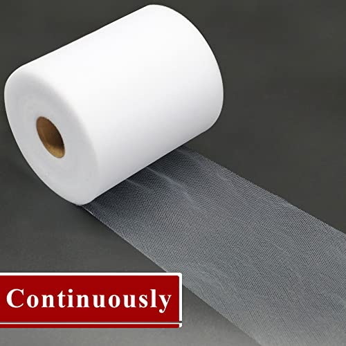 White Tulle Fabric Rolls 6 Inch By 200 Yards (600 Feet) Fabric Spool Tulle Ribbon For Diy White Tutu Bow Baby Shower Birthday Party Wedding Decorations Craft Supplies #TOP3