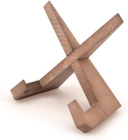 Cookbook Stand Rustic Wood Cookbook Holder Foldable Recipe Book Holder for Display Stand,Farmhouse Cook Book Stand for Cooking, Cookbook,Plates and Kitchen Counter(Brown,Size:9.5*4.5inch)