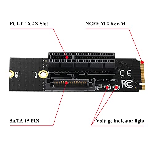 Image of 2 Pack M.2 Key M Transfer PCI-E1X4X Card to M.2NGFF Adapter Card (2 Pack)