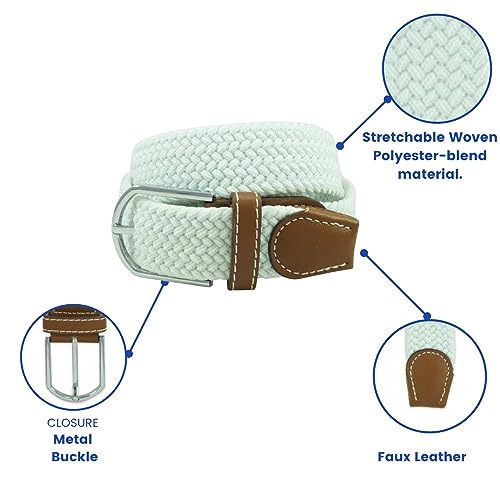 Image of The Tie Hub Unisex Stretchable Woven Fabric Belt | Adjustable, Hole-Free Design | Fits Up to 40 Inches Waist
