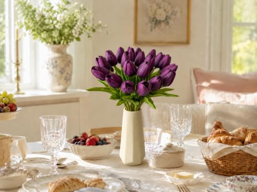 Image of Mandy's 20pcs Artificial Grape Purple Tulips