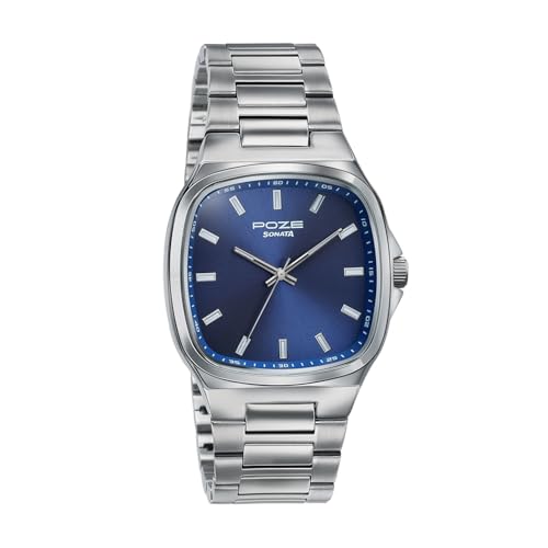 Image of Sonata Poze 9 with Quartz Analog with Sheet Metal Strap Watch for Men
