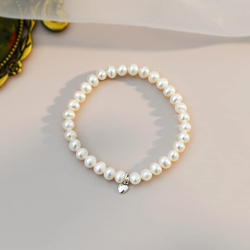 Perla Natural De Agua Dulce Plata De Ley 925 Calcedonia Verde Amor Moneda Pulsera Joyería para Mujer