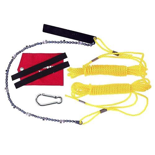 Pocket Chainsaw,24 Inch Portable Chain Saw with Handles,Compact Folding Hand Saw Tool,Rope Saw for Camping Backpacking Hiking Hunting